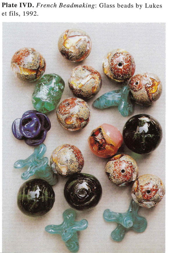 Plate IVD French Beadmaking: Glass beads by Lukes et fils, 1992.
