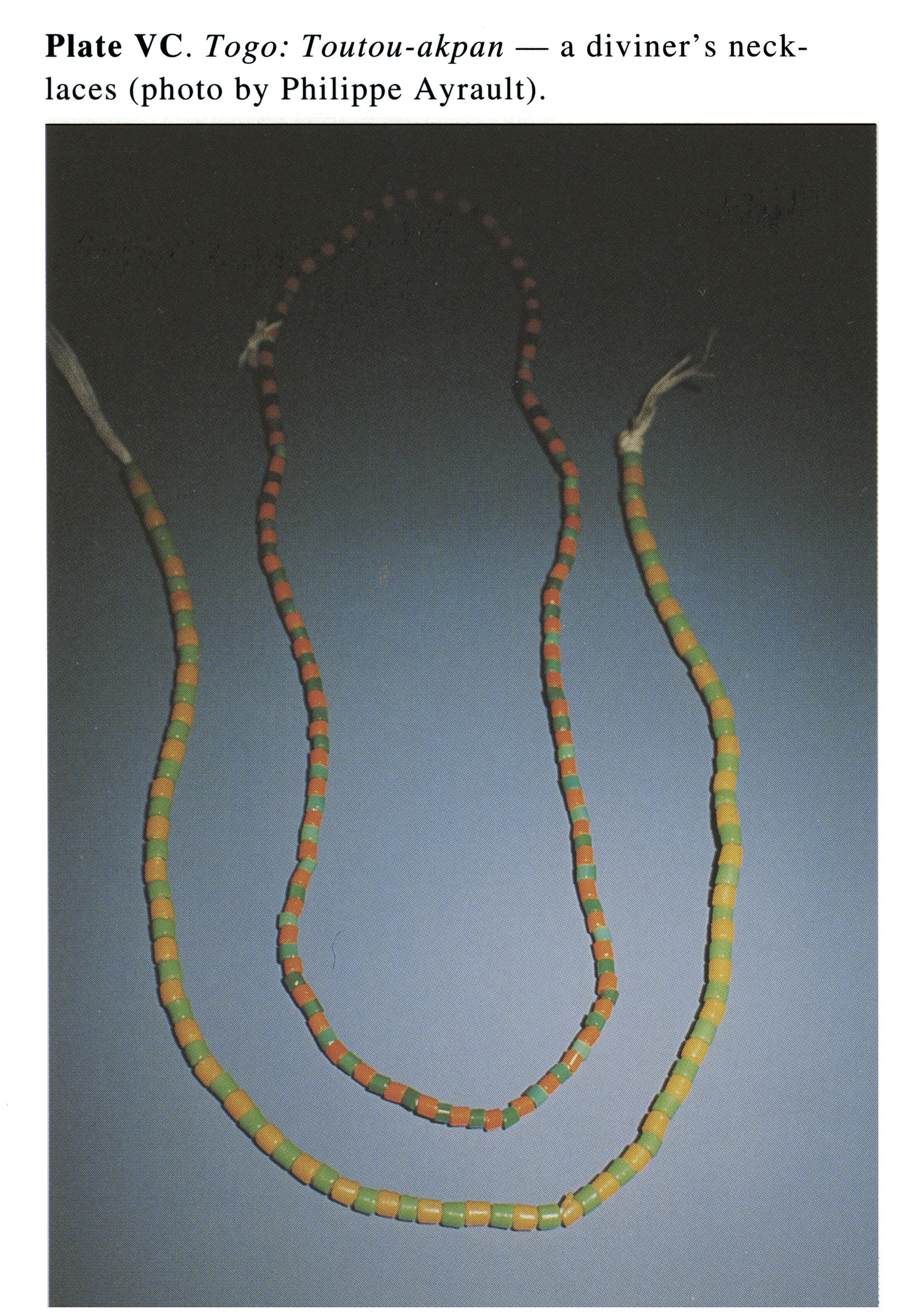 Plate VC Togo: Toutou-akpan - a diviner's necklaces (photo by Philippe Ayrault).