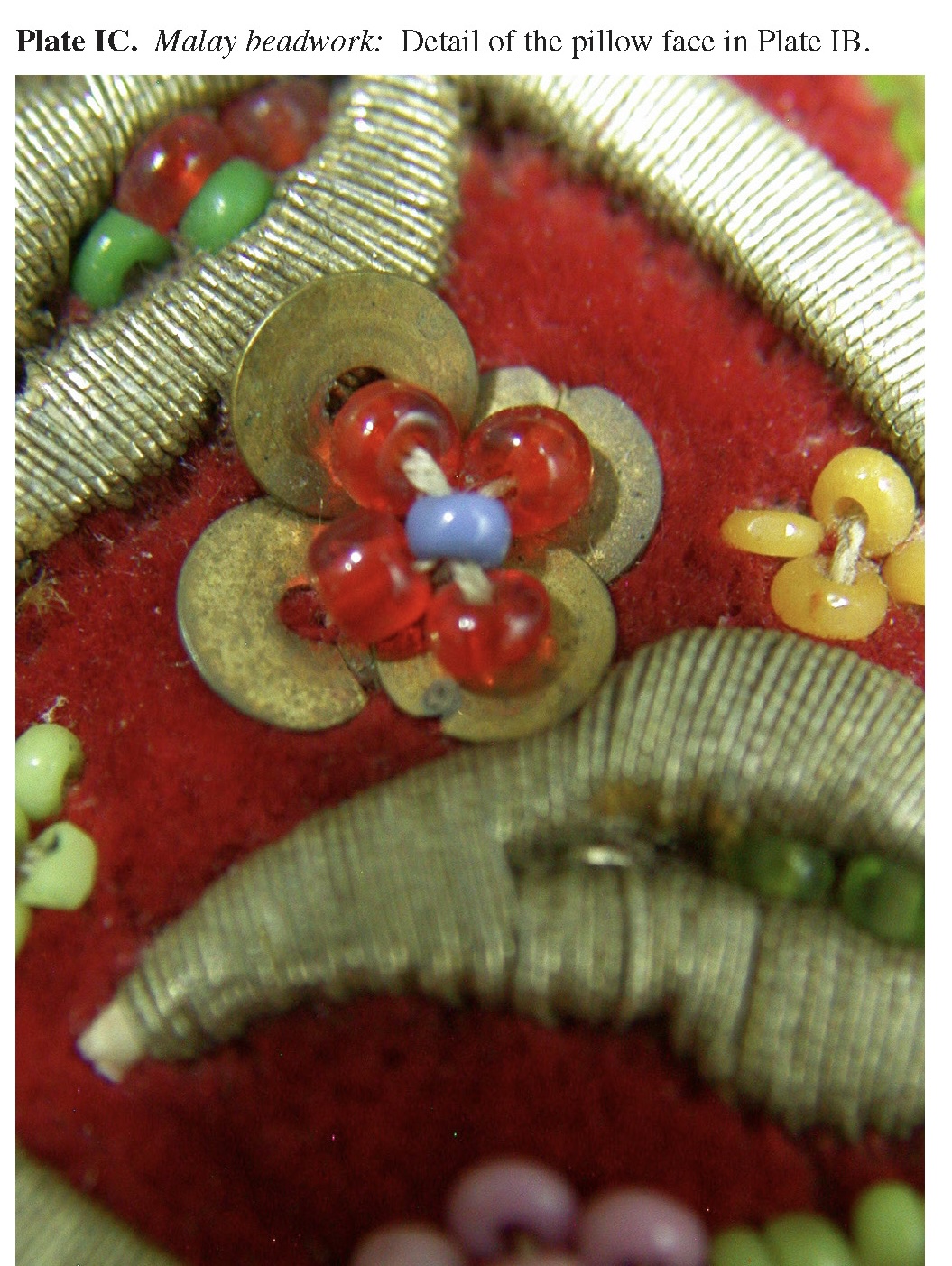 Plate IC Malay beadwork: Detail of the pillow face in Plate IB.