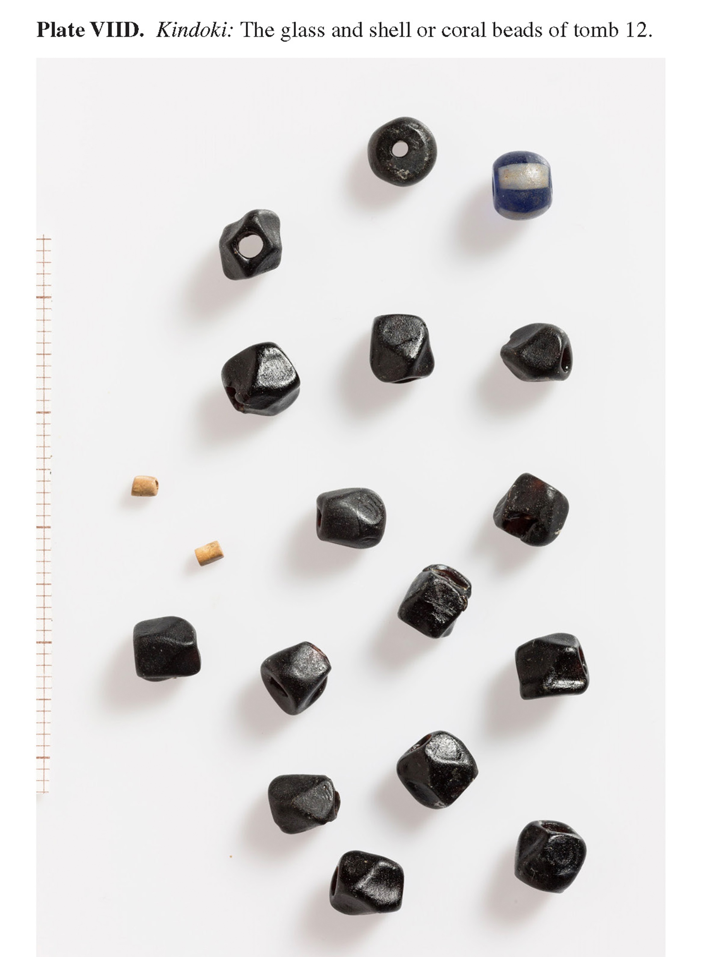 Plate VIID Kindoki: The glass and shell or coral beads of tomb 12.