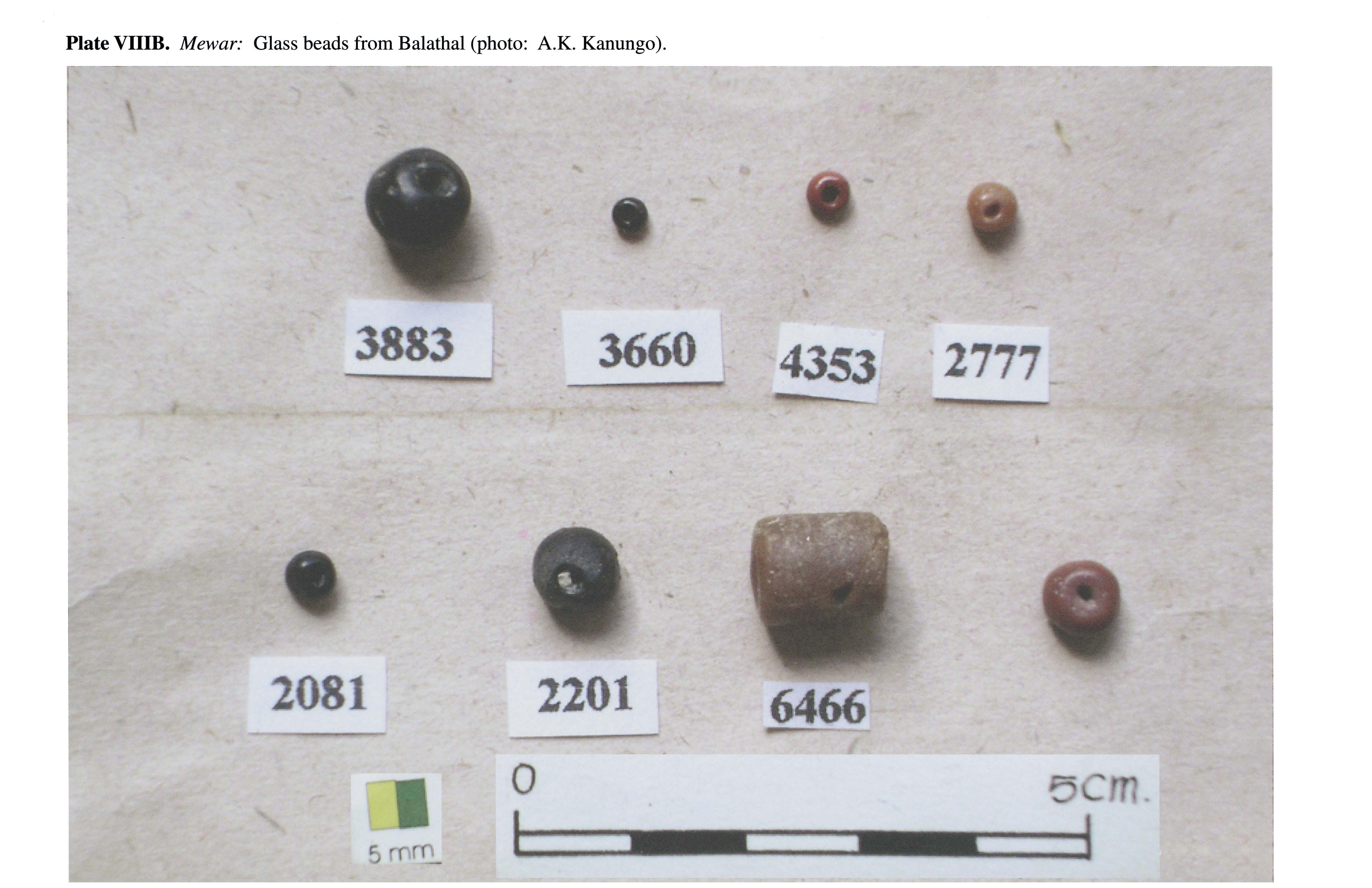 Plate VIIIB Mewar: Glass beads from Balathal (photo: A.K. Kanungo). 