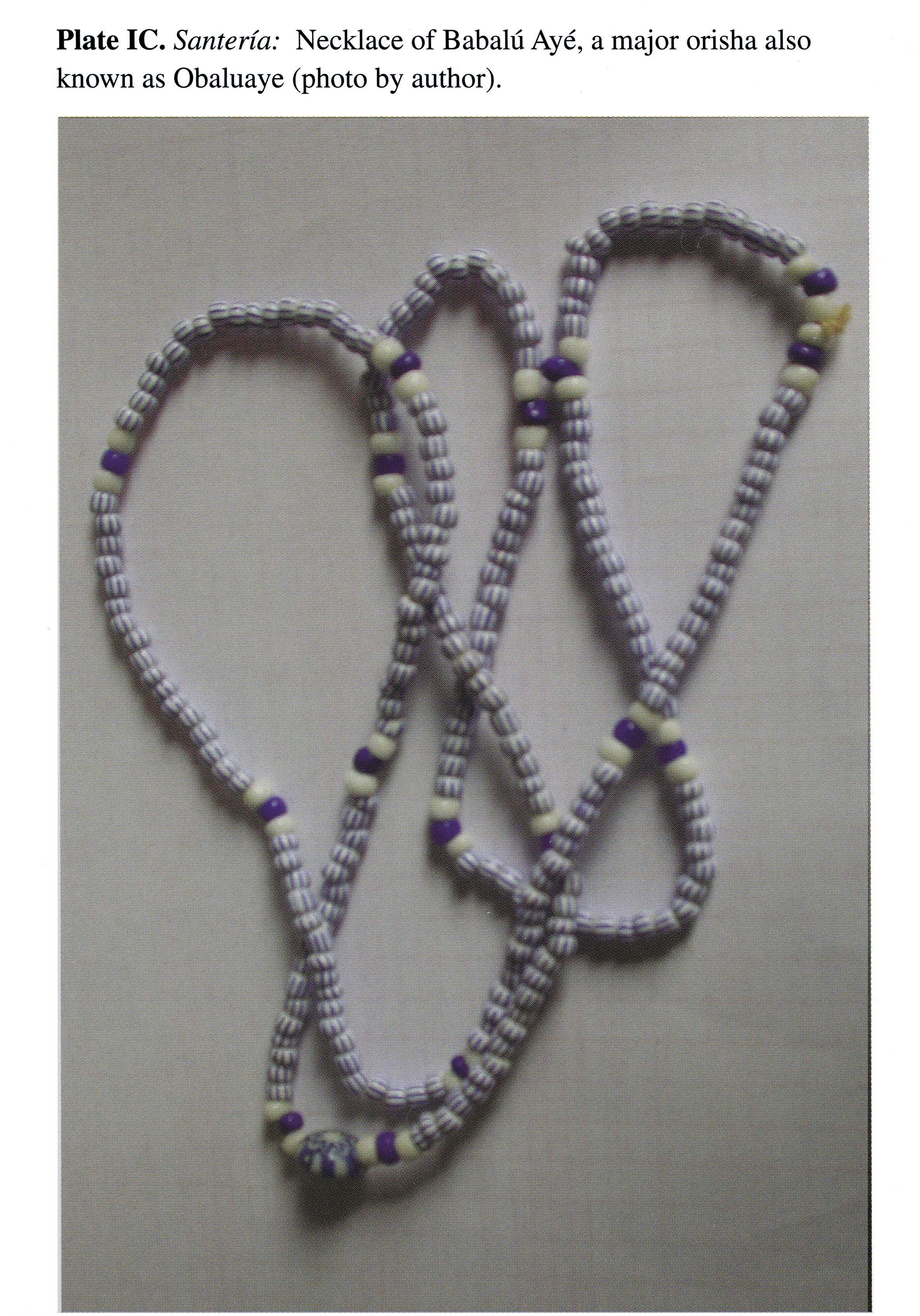 Plate IC Santería: Necklace of Babalú Ayé, a major orisha also known as Obaluaye (photo by author).