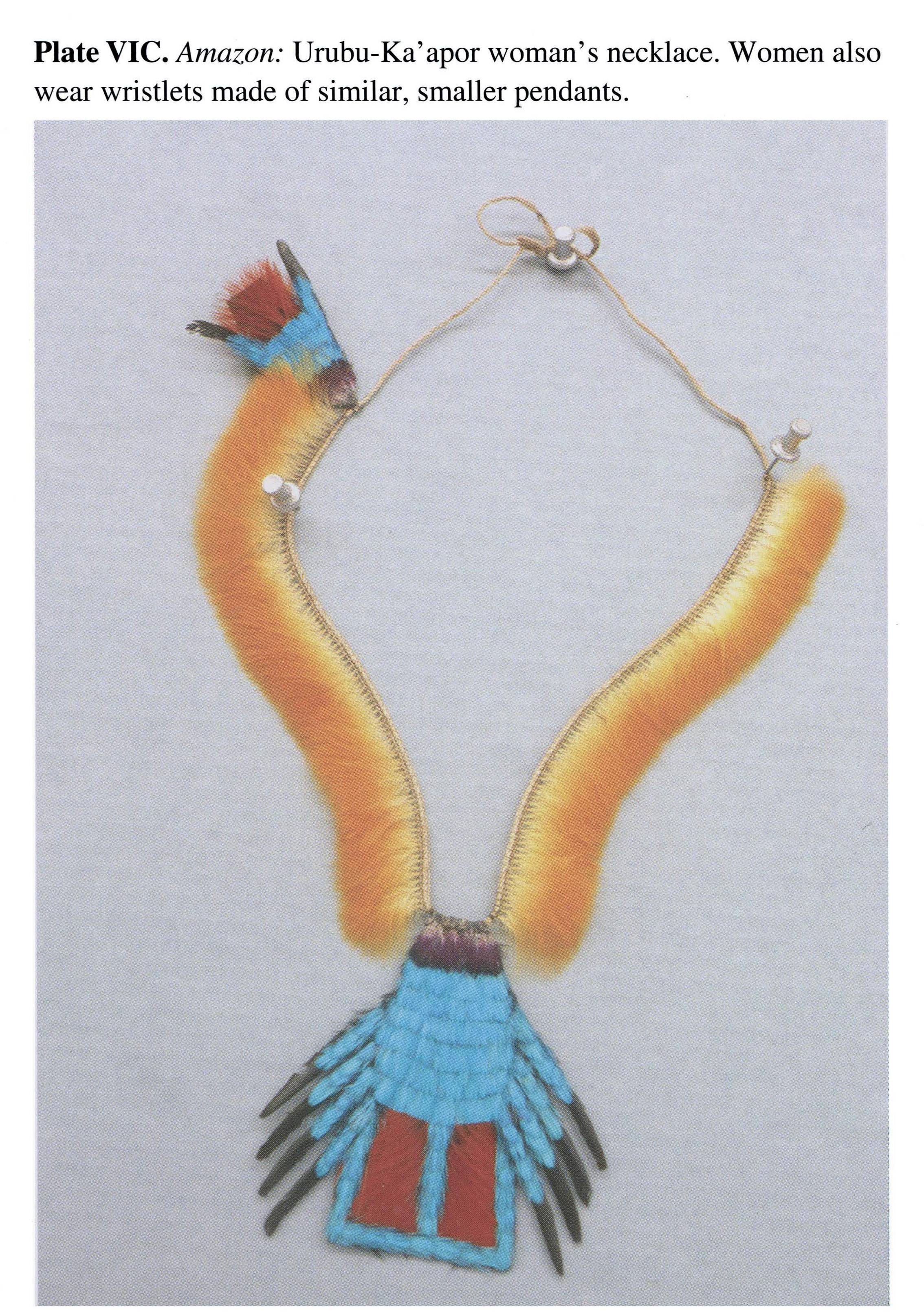 Plate VIC Amazon: Urubu-Ka'apor woman's necklace. Women also wear wristlets made of similar, smaller pendants.