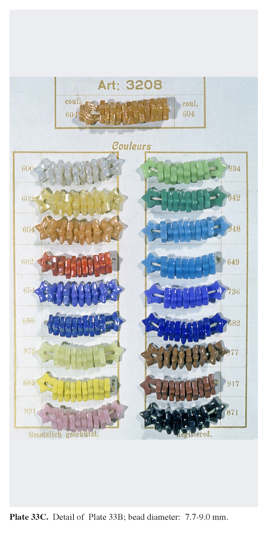 Plate 33C Detail of Plate 33B; bead diameter: 7.7-9.0 mm. Grandeurs 